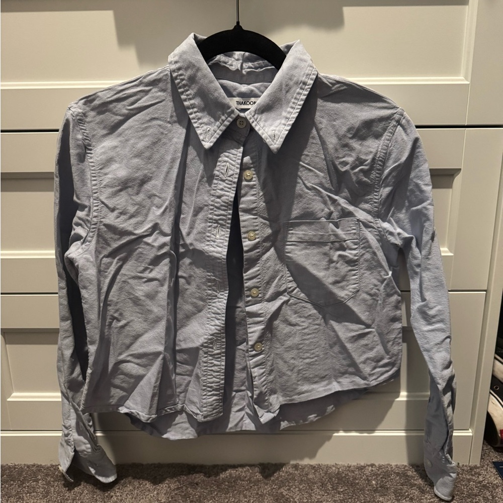 Thakoon Blue Button Down Shirt Lightweight Contemporary Design